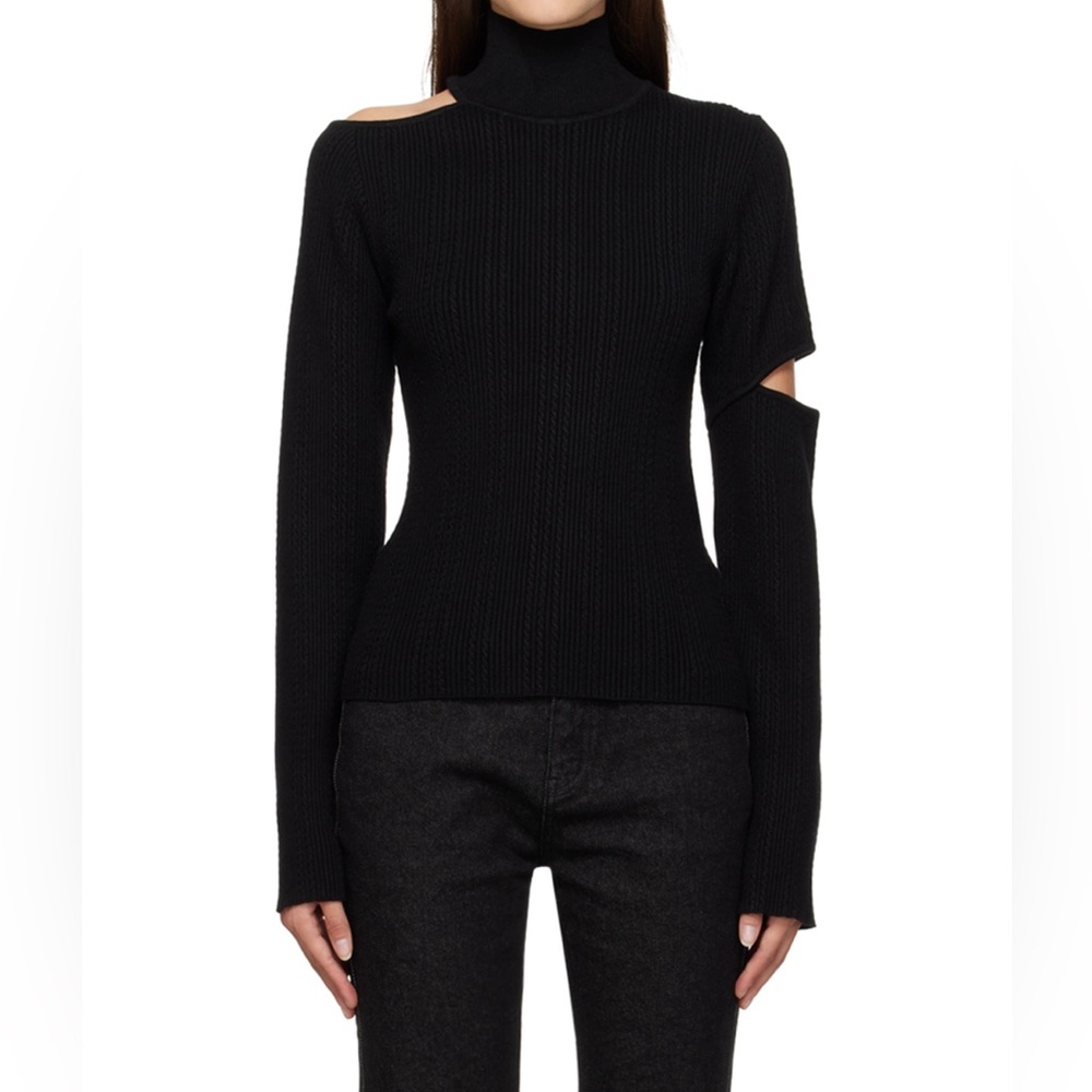 Anderson Bell Jessica turtleneck slit knit black S